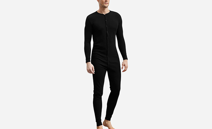 COLORFULLEAF Men’s Cotton Thermal Underwear Union Suits Henley Onesies Base Layer