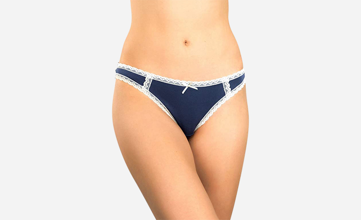 Alyce Intimates Women’s Lace Trim Thongs - best thongs